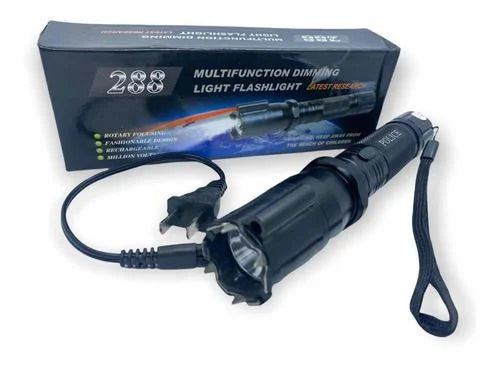 Linterna Taser Y Laser de color Negro Luz Blanca