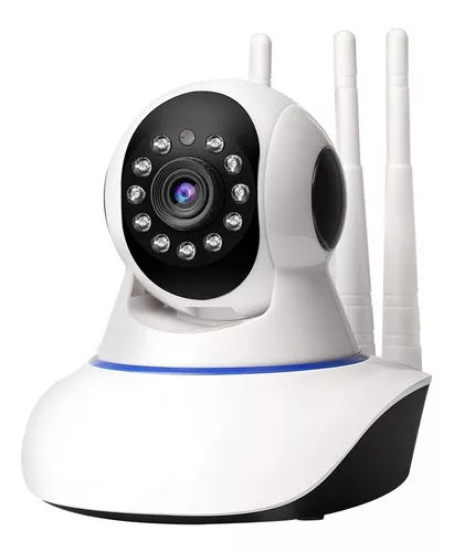 Cámara De Seguridad Ip Robótica Wifi V380 3 Antenas Color Blanco