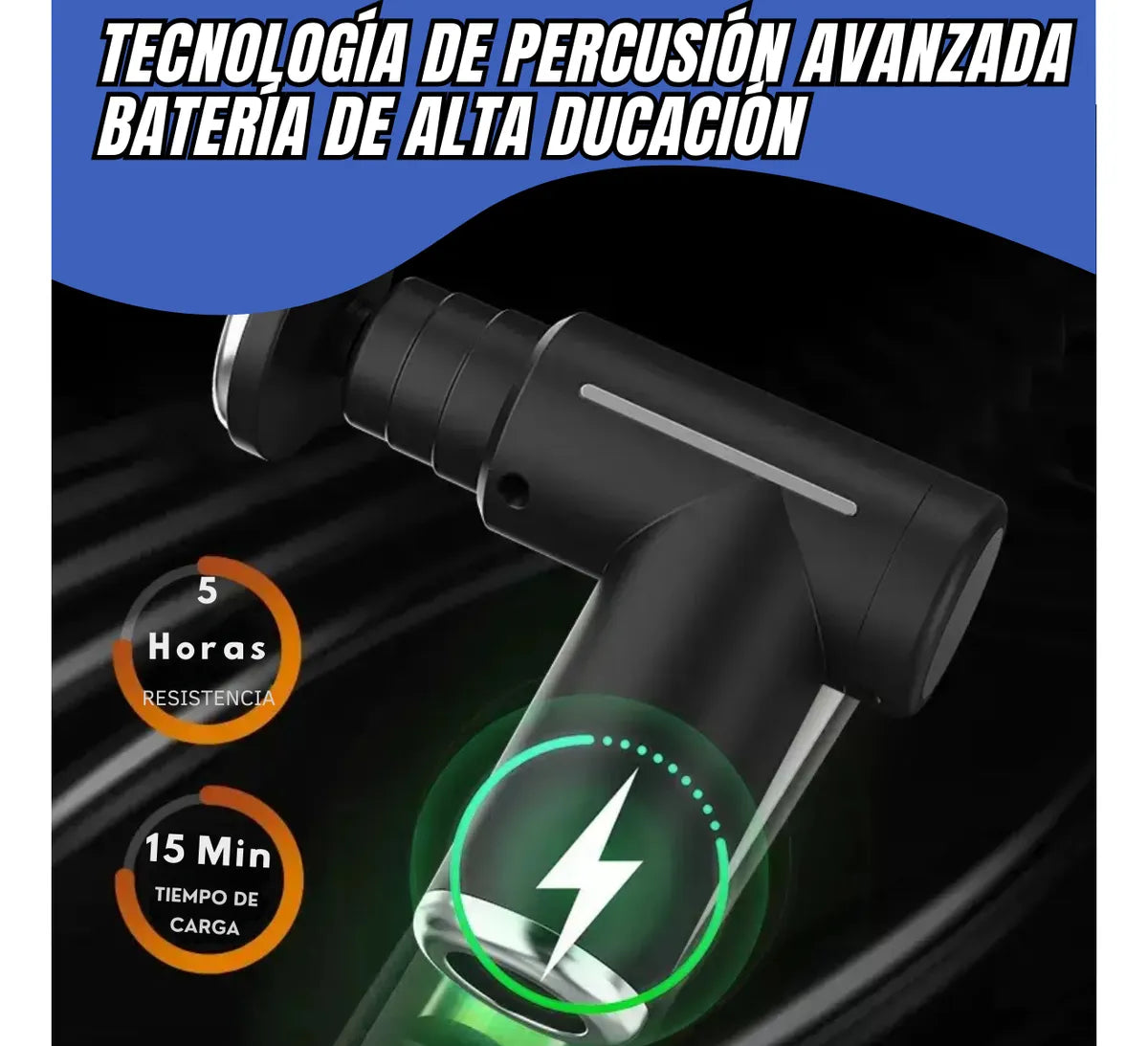 Masajeador Muscular Eléctrico Pistola Calor Frio 6 Cabezas