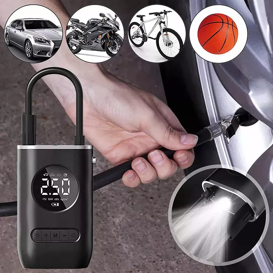 Inflador De Llantas Portable Compresor Carro Moto Balón