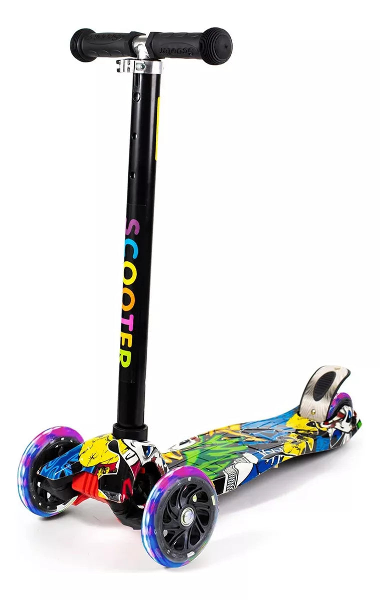 Scooters, Patineta De 3 Ruedas Con Luces Led- Grafiti