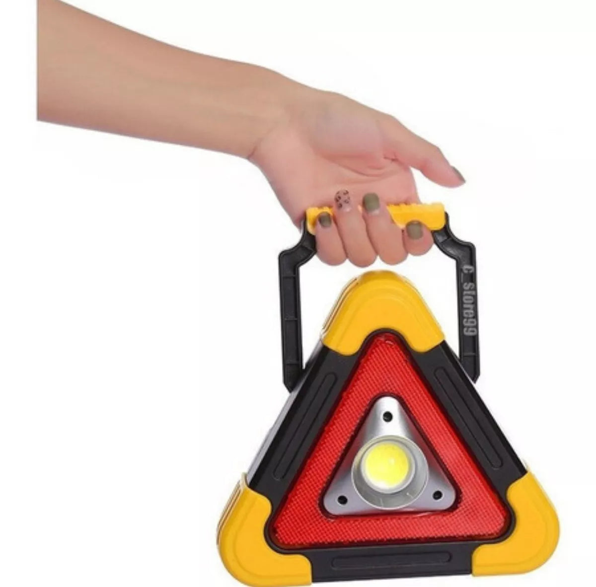 Triangulo De Carretera Led Luz Emergencia Recargable, Panel solar