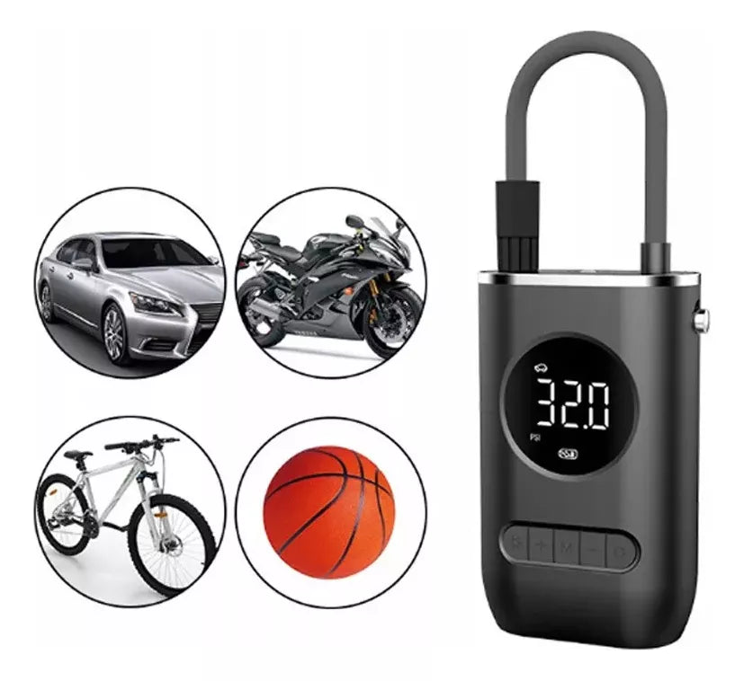 Inflador De Llantas Portable Compresor Carro Moto Balón