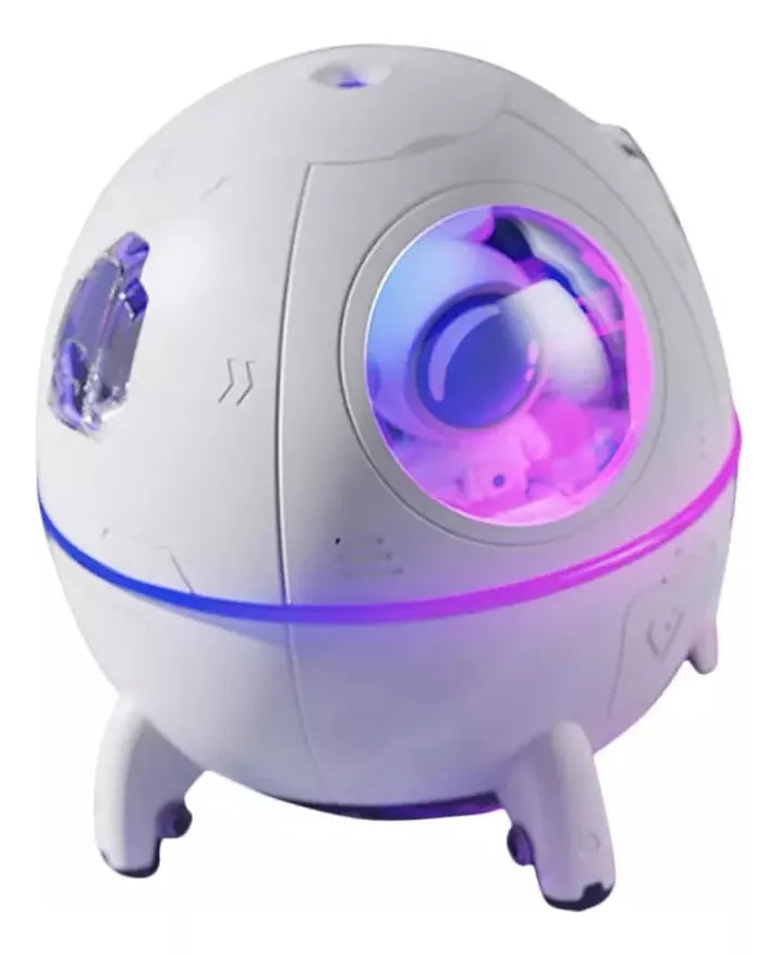 Humificador de Aire Eléctrico USB en Forma de Nave Espacial – Astronauta (Color Morado)