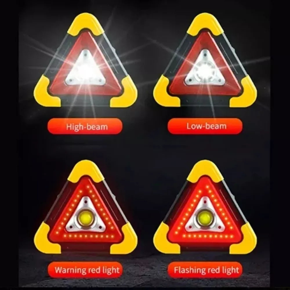 Triangulo De Carretera Led Luz Emergencia Recargable, Panel solar