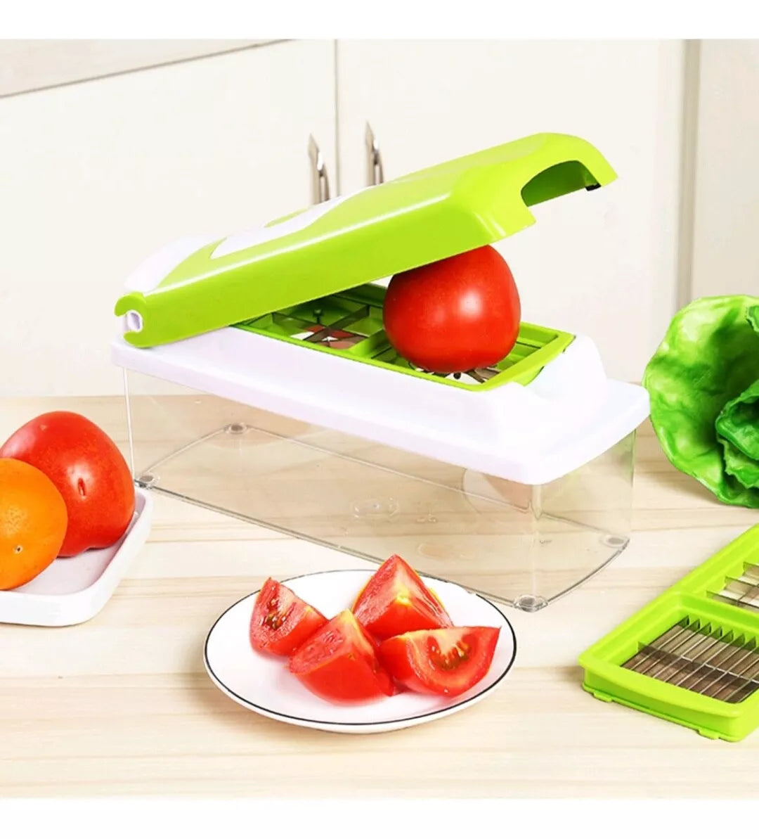 Cortadora De Verduras Y Frutas One Step Manual Con 12 Piezas