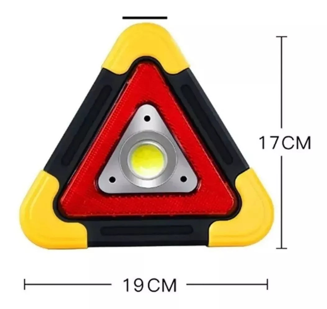 Triangulo De Carretera Led Luz Emergencia Recargable, Panel solar