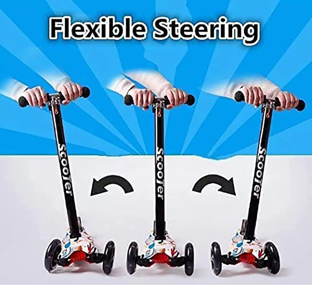 Scooters, Patineta De 3 Ruedas Con Luces Led- Grafiti