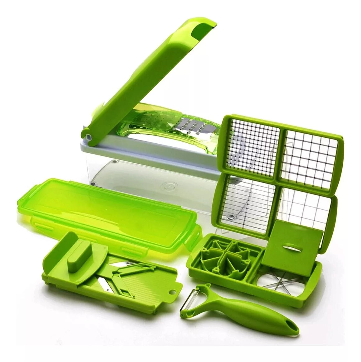 Cortadora De Verduras Y Frutas One Step Manual Con 12 Piezas