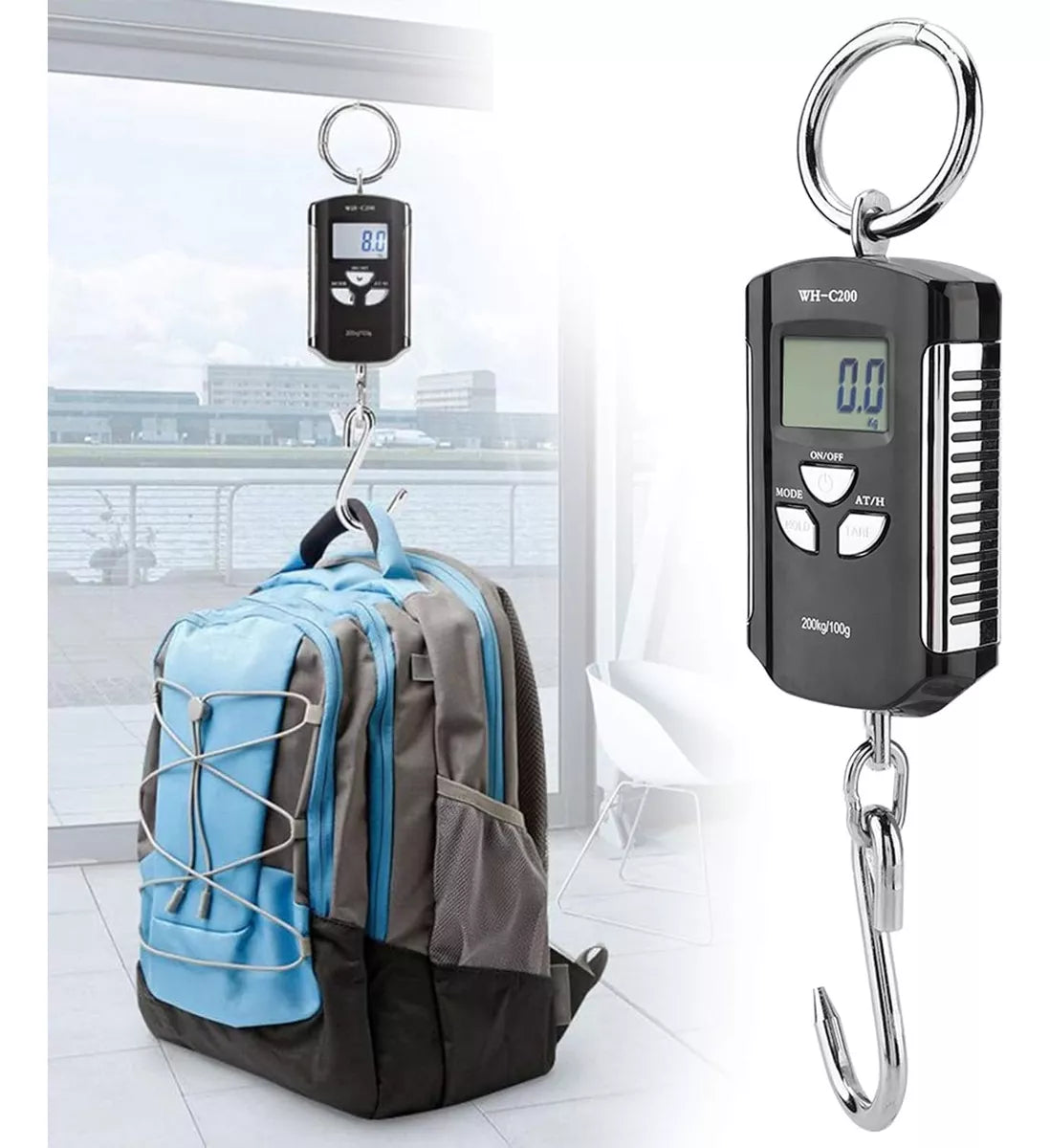 Balanza Pesa Báscula Gramera Digital Tipo Gancho 200kg