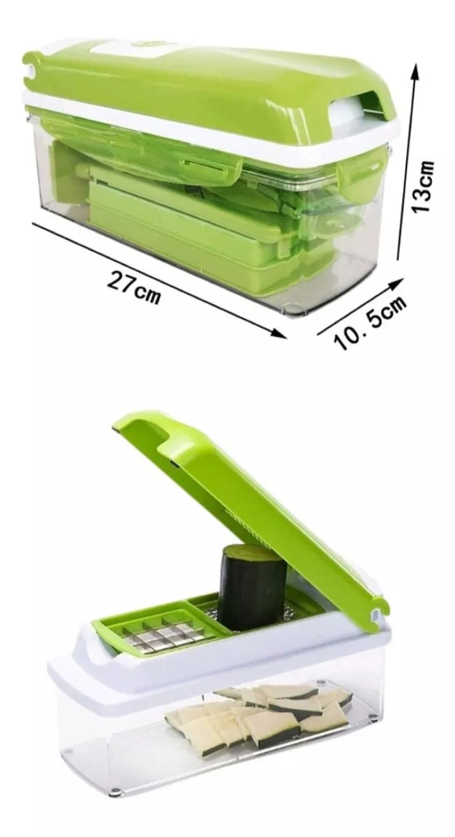 Cortadora De Verduras Y Frutas One Step Manual Con 12 Piezas