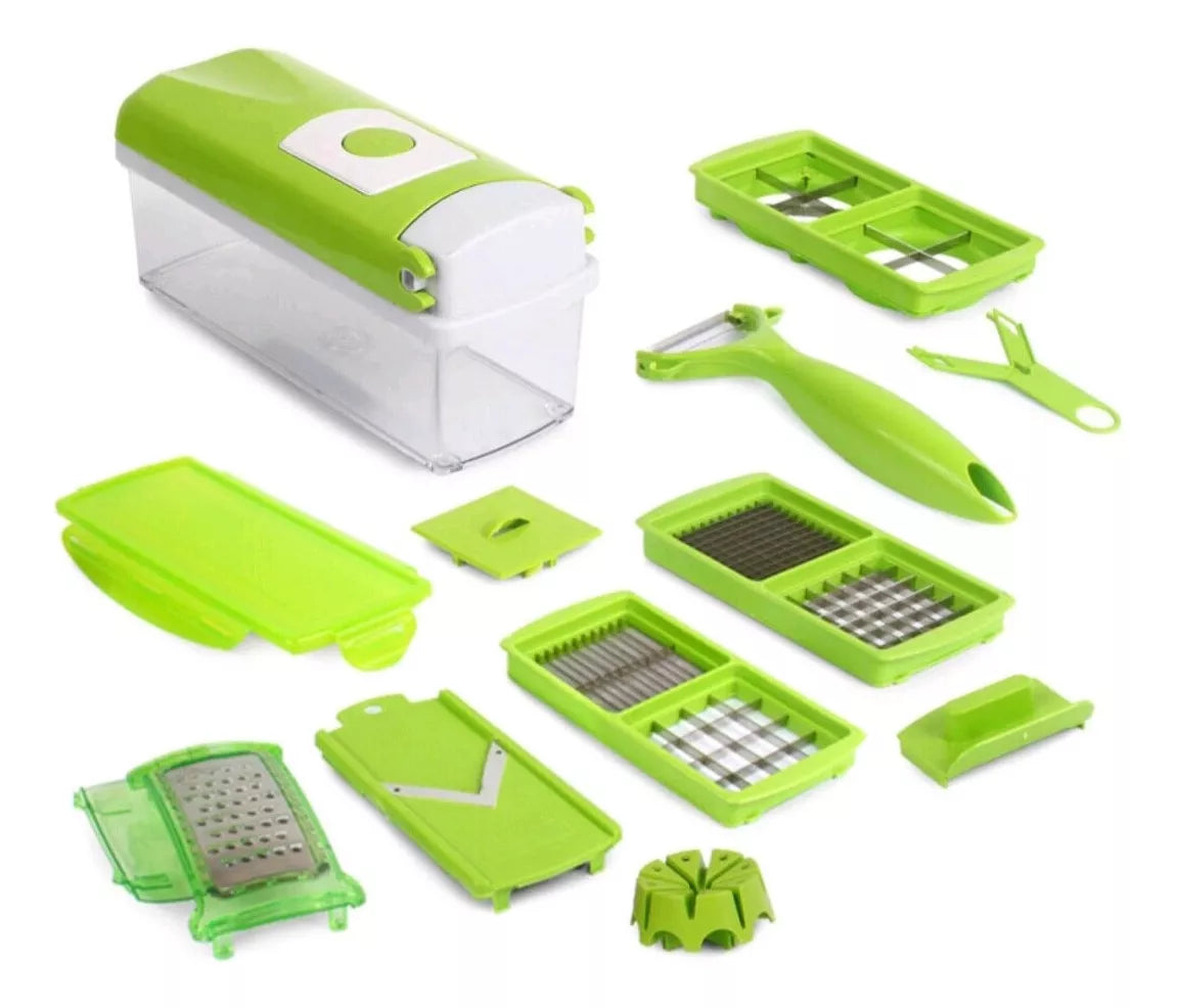 Cortadora De Verduras Y Frutas One Step Manual Con 12 Piezas