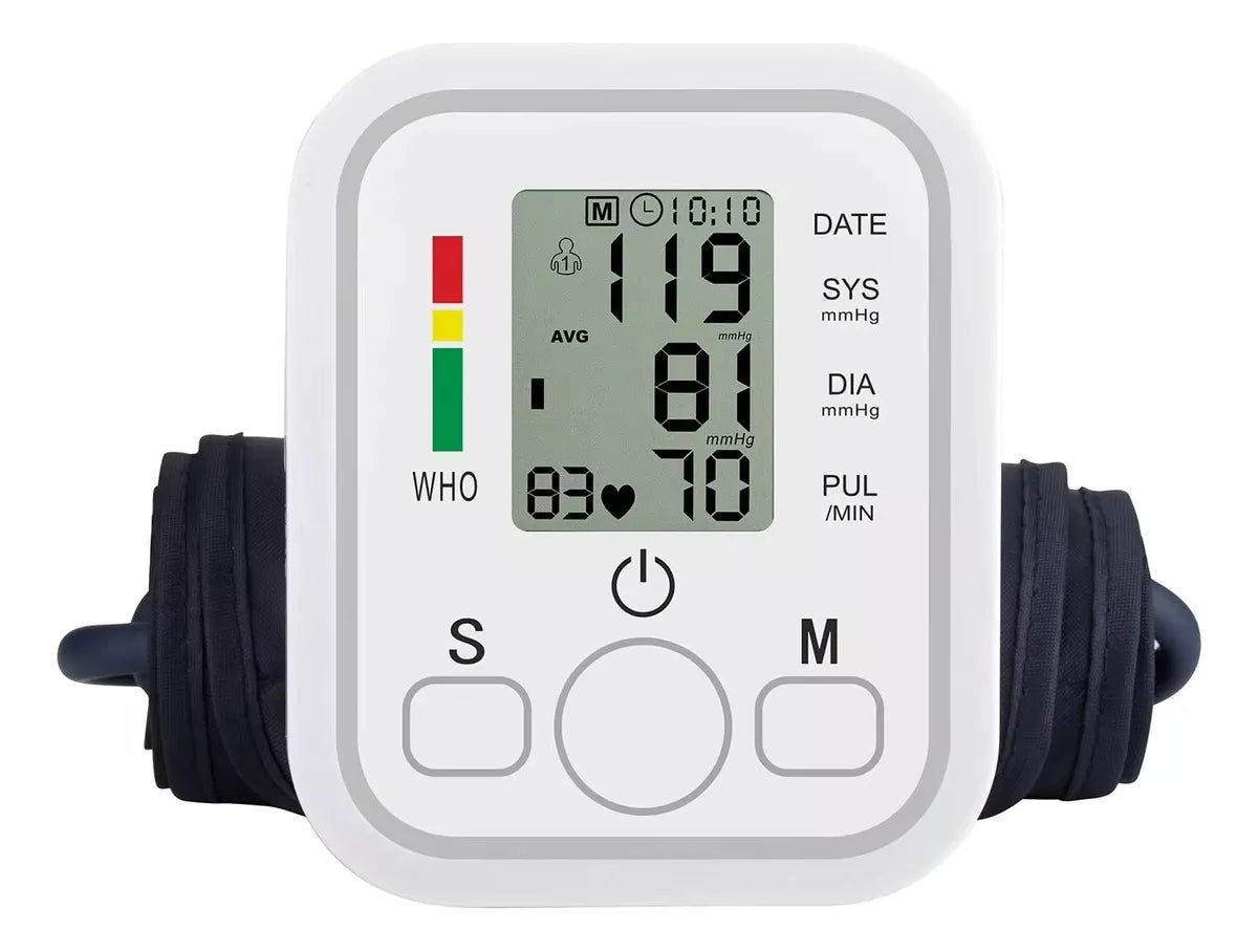 Tensiómetro Digital De Brazo Profesional Con Voz En Español Color Blanco
