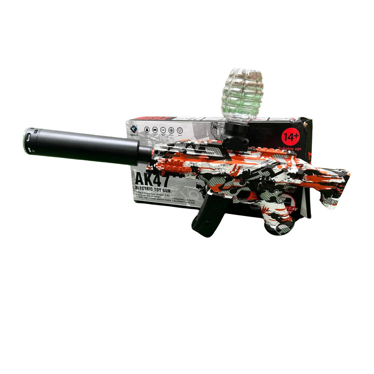 Pistola Bolas Gel Automática Orbis Hidrogel Juguete Ak47