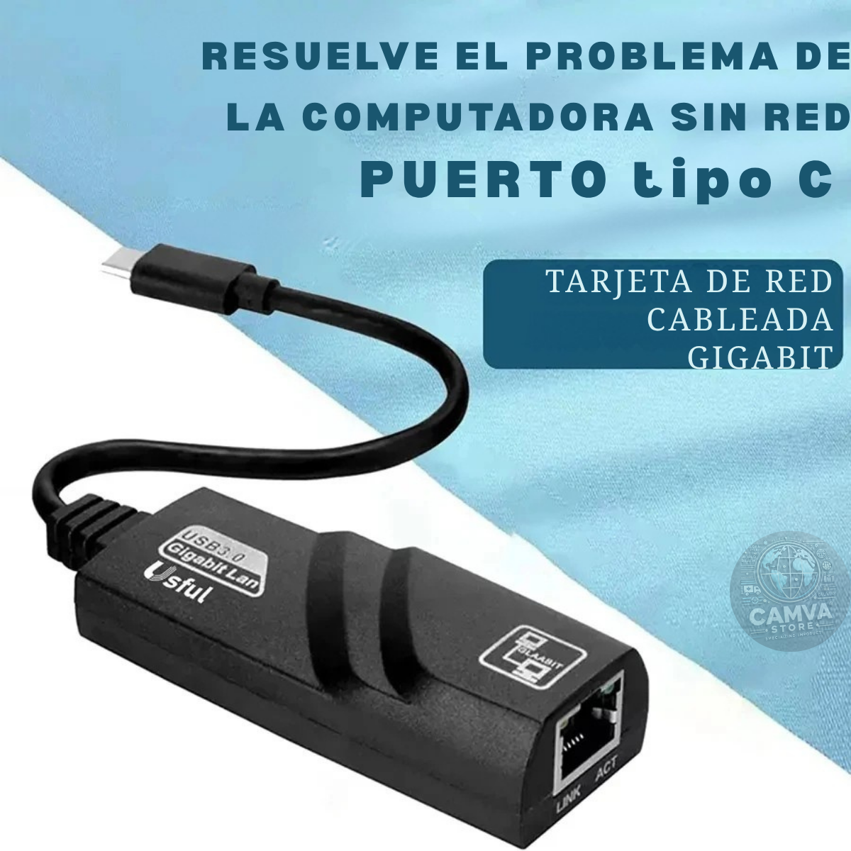 Hub Adaptador Tipo C A Lan 3.0 Internet + Velocidad