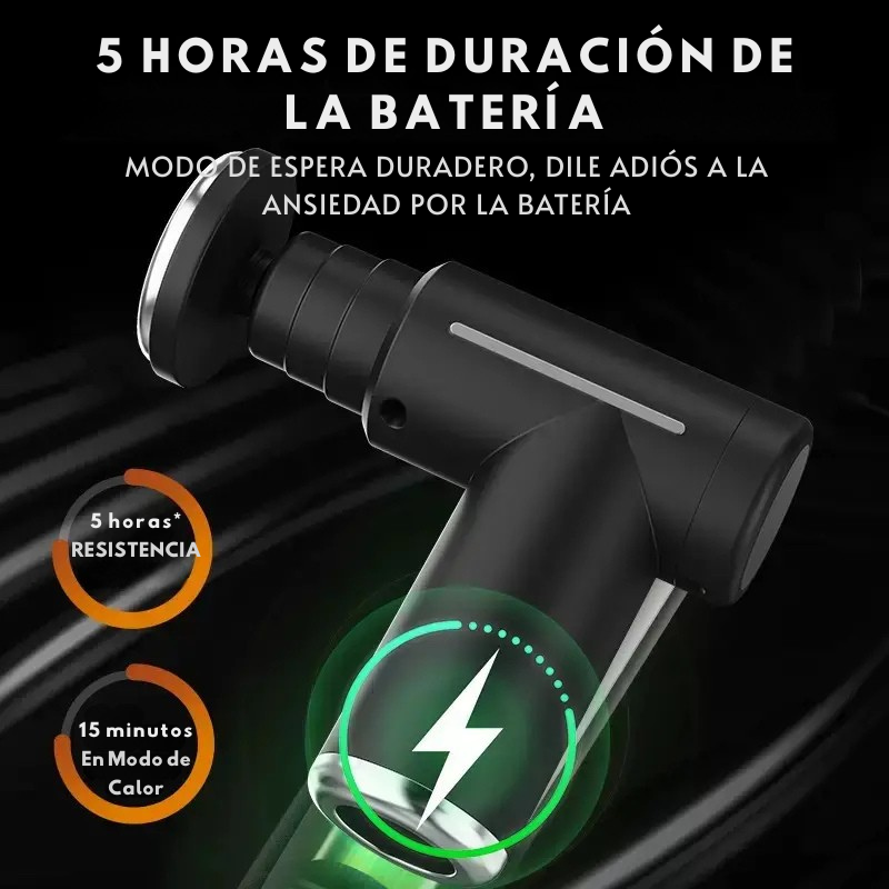 Masajeador Muscular Eléctrico Pistola Calor Frio 6 Cabezas