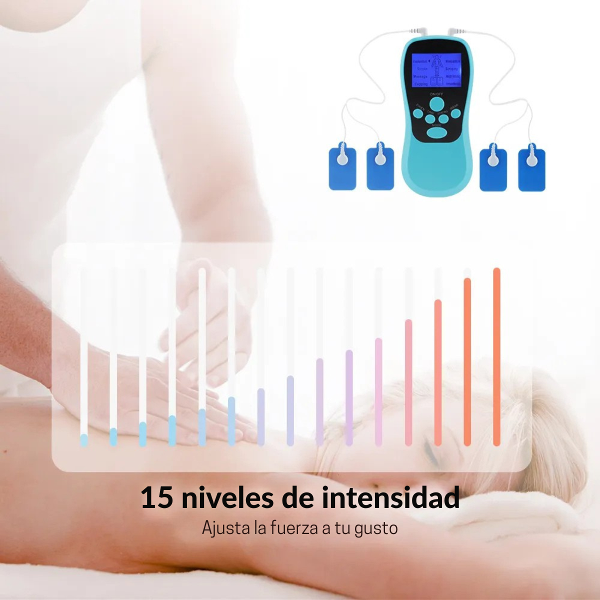 Estimulador Masajeador Muscular Eléctrico Fisioterapia 8 Electrodos