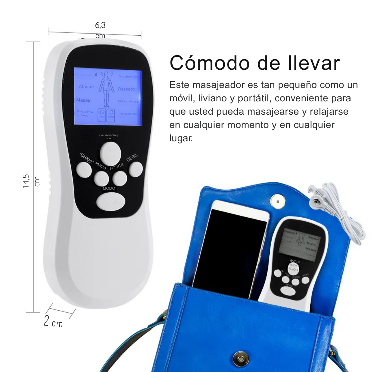 Estimulador Masajeador Muscular Eléctrico Fisioterapia 8 Electrodos