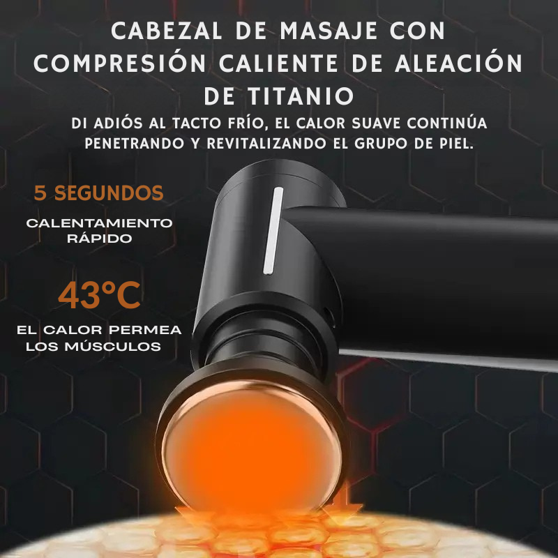 Masajeador Muscular Eléctrico Pistola Calor Frio 6 Cabezas