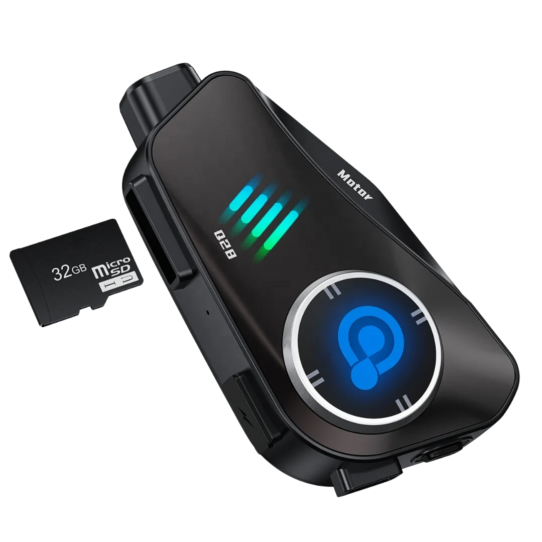 Intercomunicador Casco Moto Cámara Full HD Resistencia Agua