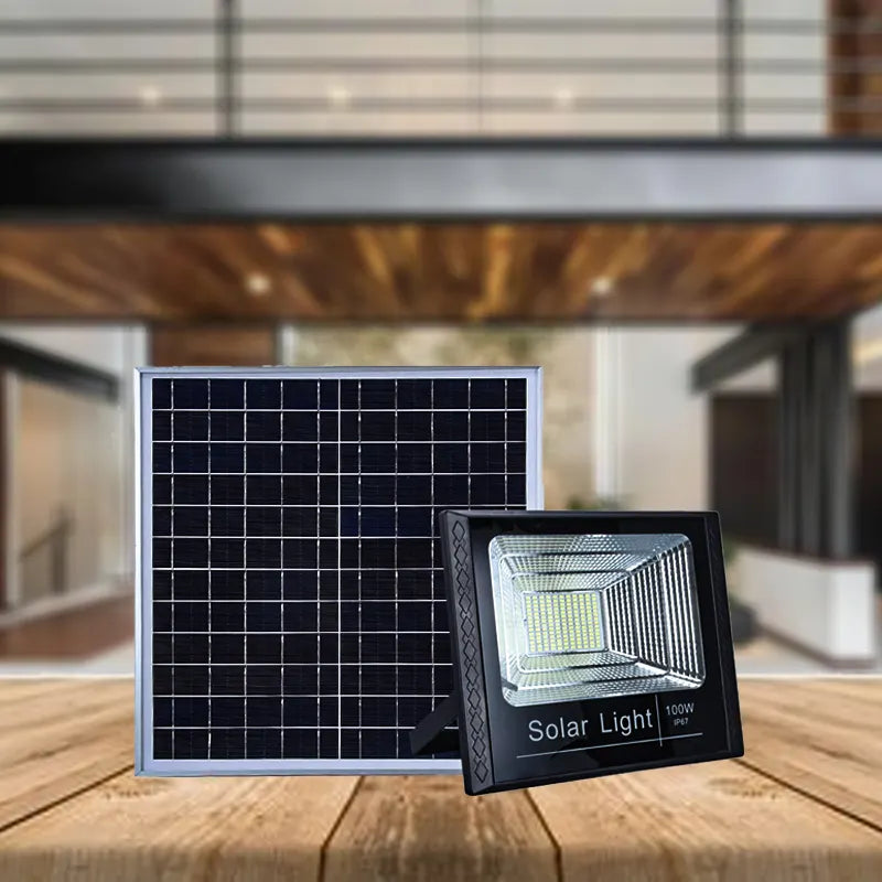 Reflector Led Luz Solar Control Remoto con Sensor de Movimiento 100W