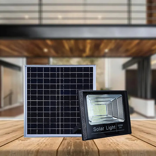 Reflector Led Luz Solar Control Remoto con Sensor de Movimiento 100W