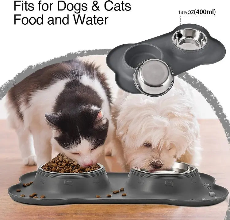 Comedero Para Mascotas Doble Anti reguero