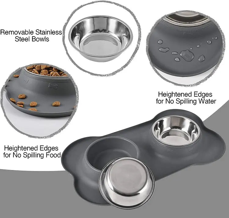 Comedero Para Mascotas Doble Anti reguero