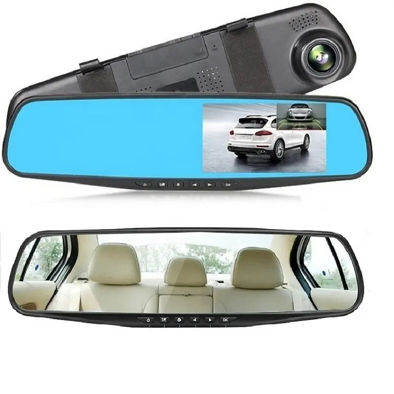 Espejo Retrovisor Doble Cámara Pantalla 4.3'' Full HD Carro