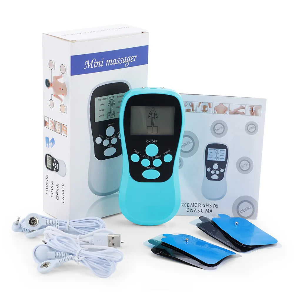 Estimulador Masajeador Muscular Eléctrico Fisioterapia 8 Electrodos