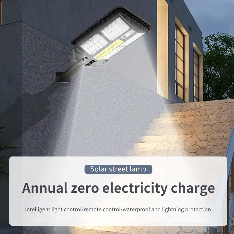 Lampara Solar Led Recargable Exterior, Suburbana 200w