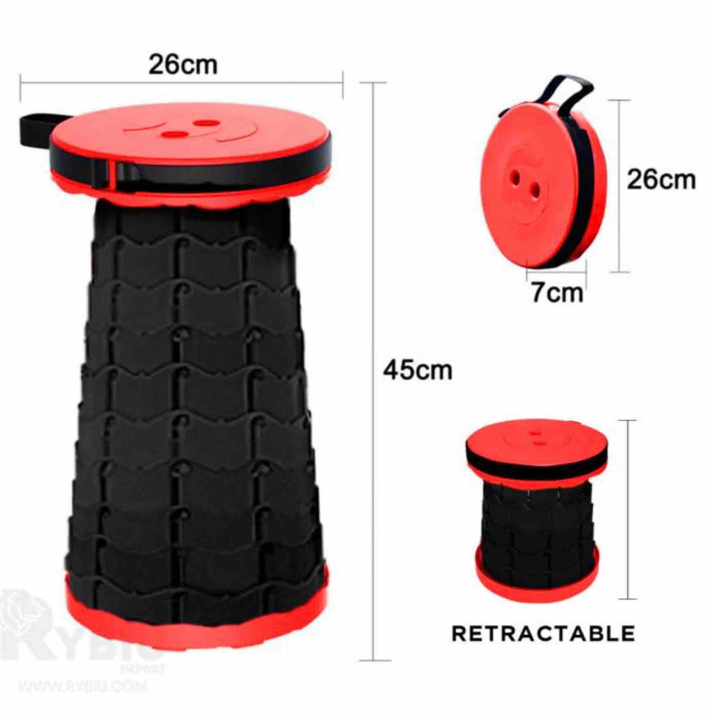 Silla Plegable Redonda Butaco Retráctil Resiste 130 Kg