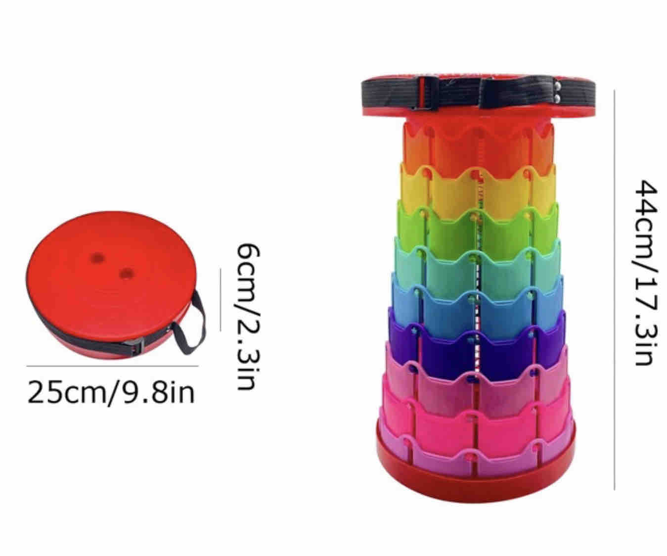 Silla Plegable Redonda Butaco Retráctil Resiste 130 Kg