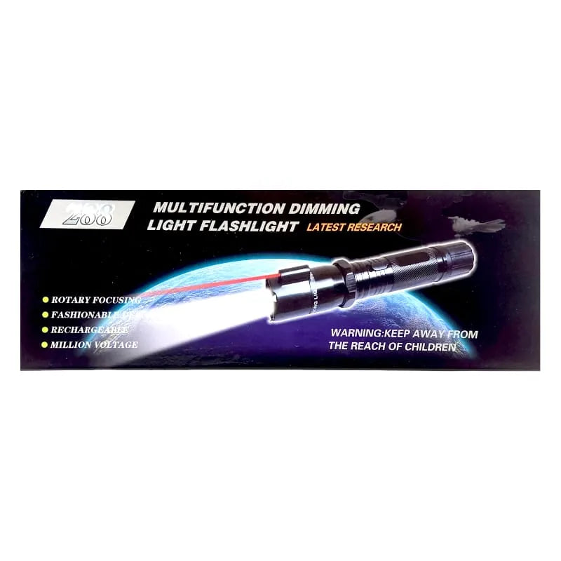 Linterna Taser Y Laser de color Negro Luz Blanca