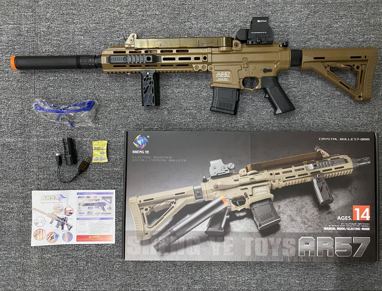 Pistola De Hidrogel Automática AR57 + 5.000 bolas de hidrogel + Kid de Seguridad