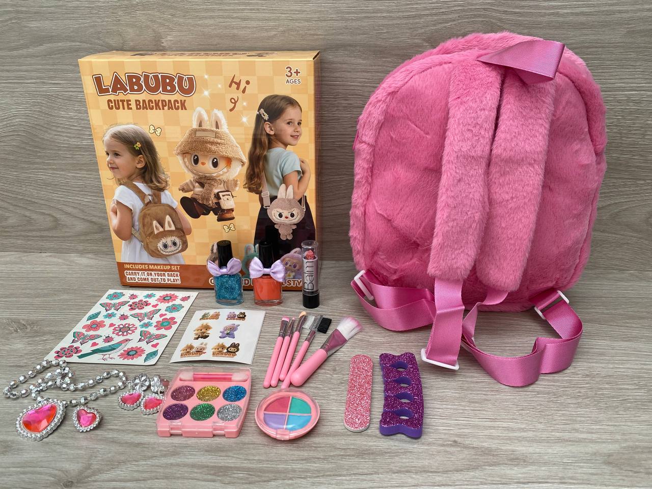 Bolso Maleta De Labubu + Kit De Maquillaje Para Niña Regalo