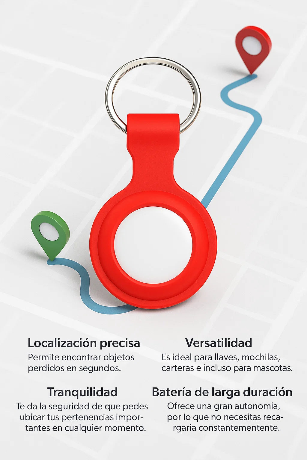 Rastreador Gps Bluetooth Funda Silicona Llavero Localizador