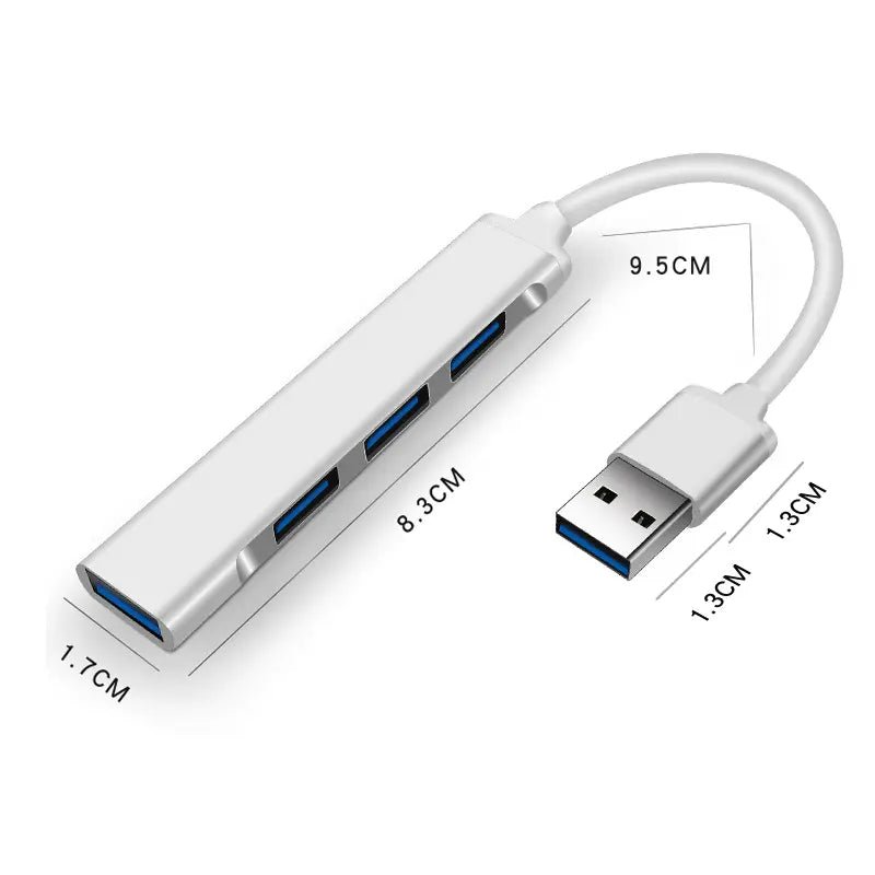 Hub Usb 3.0 De 4 Puertos Con Otg Tipo C - Metalico - Camva Store