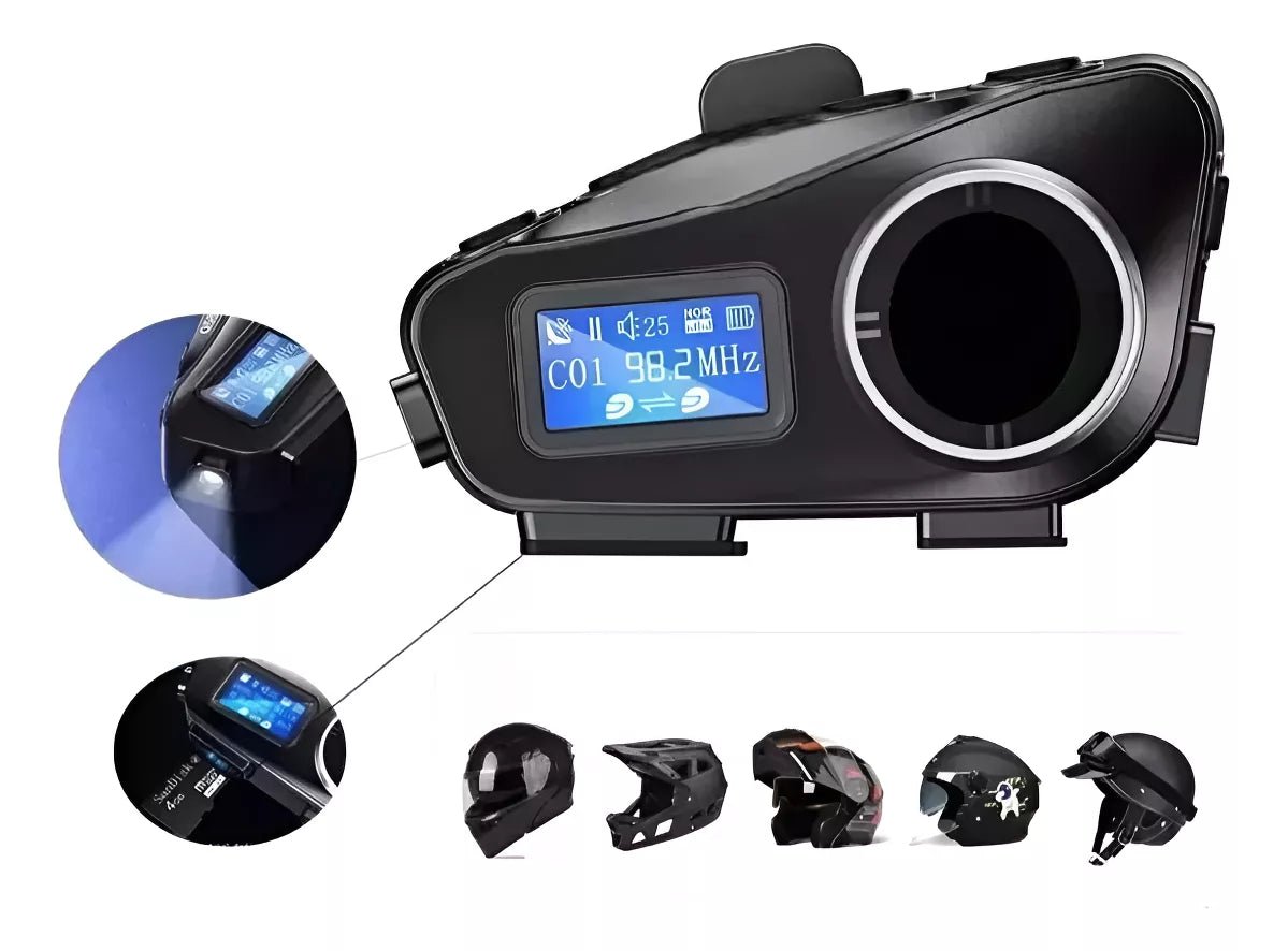 Intercomunicador Pantalla LCD KR - M4 Bluetooth Resistente al Agua Moto - Camva Store