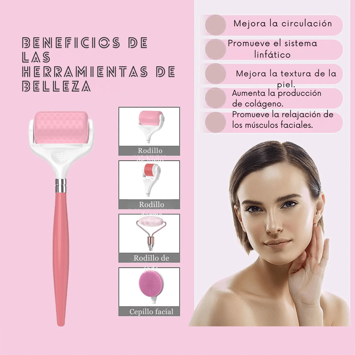 Kit De Belleza Facial 4 En 1 Manuales Rodillo Cepillo - Camva Store