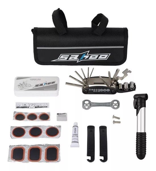 Kit Herramienta Despinche Bicicleta Inflador Parches Premium - Camva Store