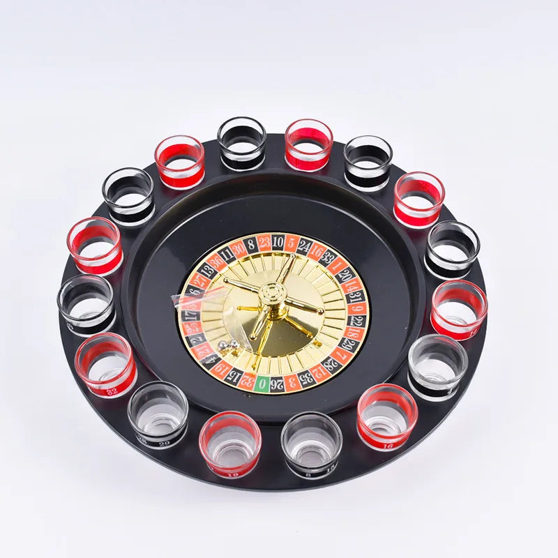 Juego De Mesa Ruleta Shots Drinker 16 Vasos De Cristal para reuniones y fiestas
