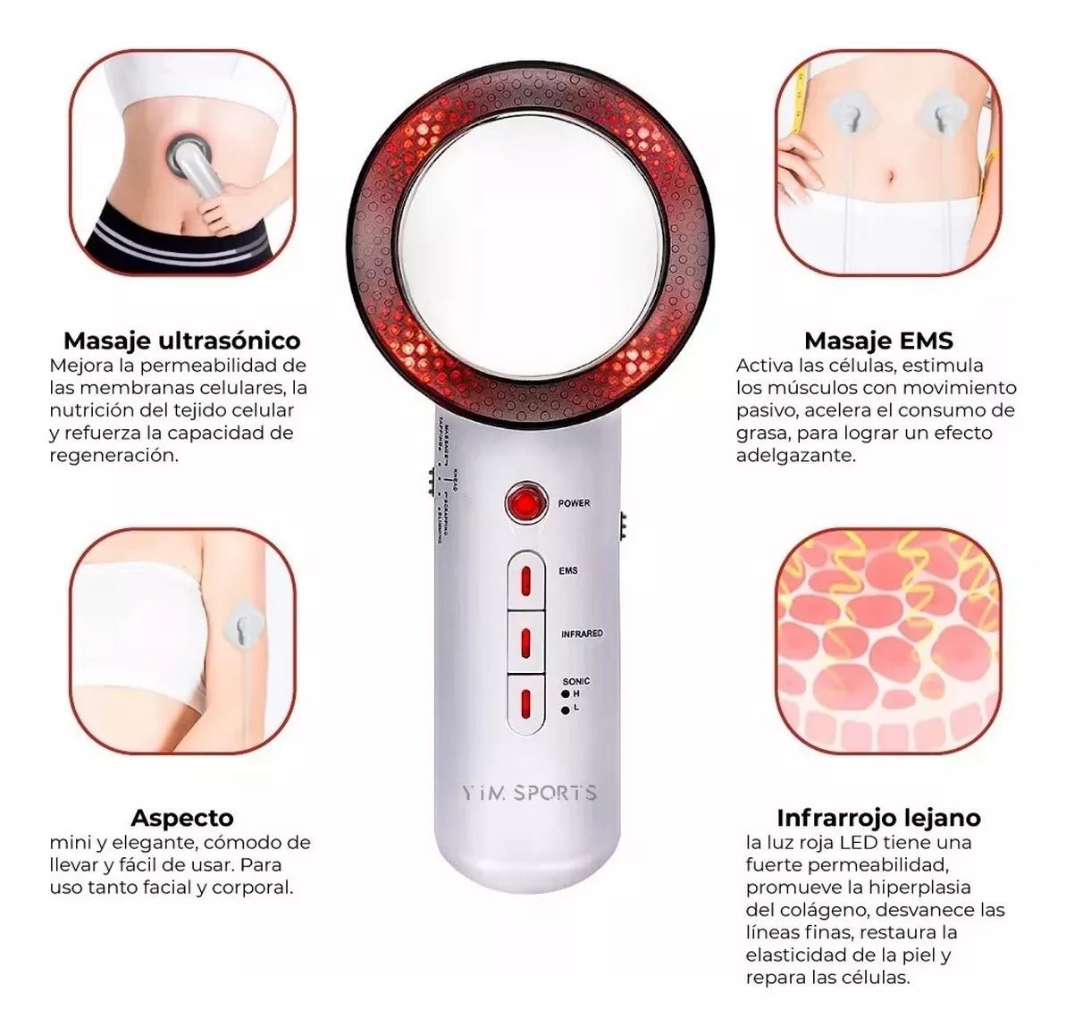 Masajeador Portátil Ultrasonido + Infrarrojo De Fisioterapia - Camva Store