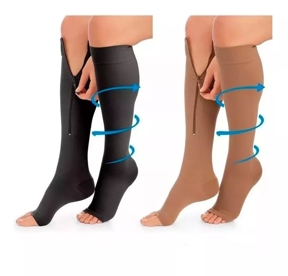 Medias de Compresión Anti - Varices con Cremallera – Mejora tu Circulación y Bienestar - Camva Store