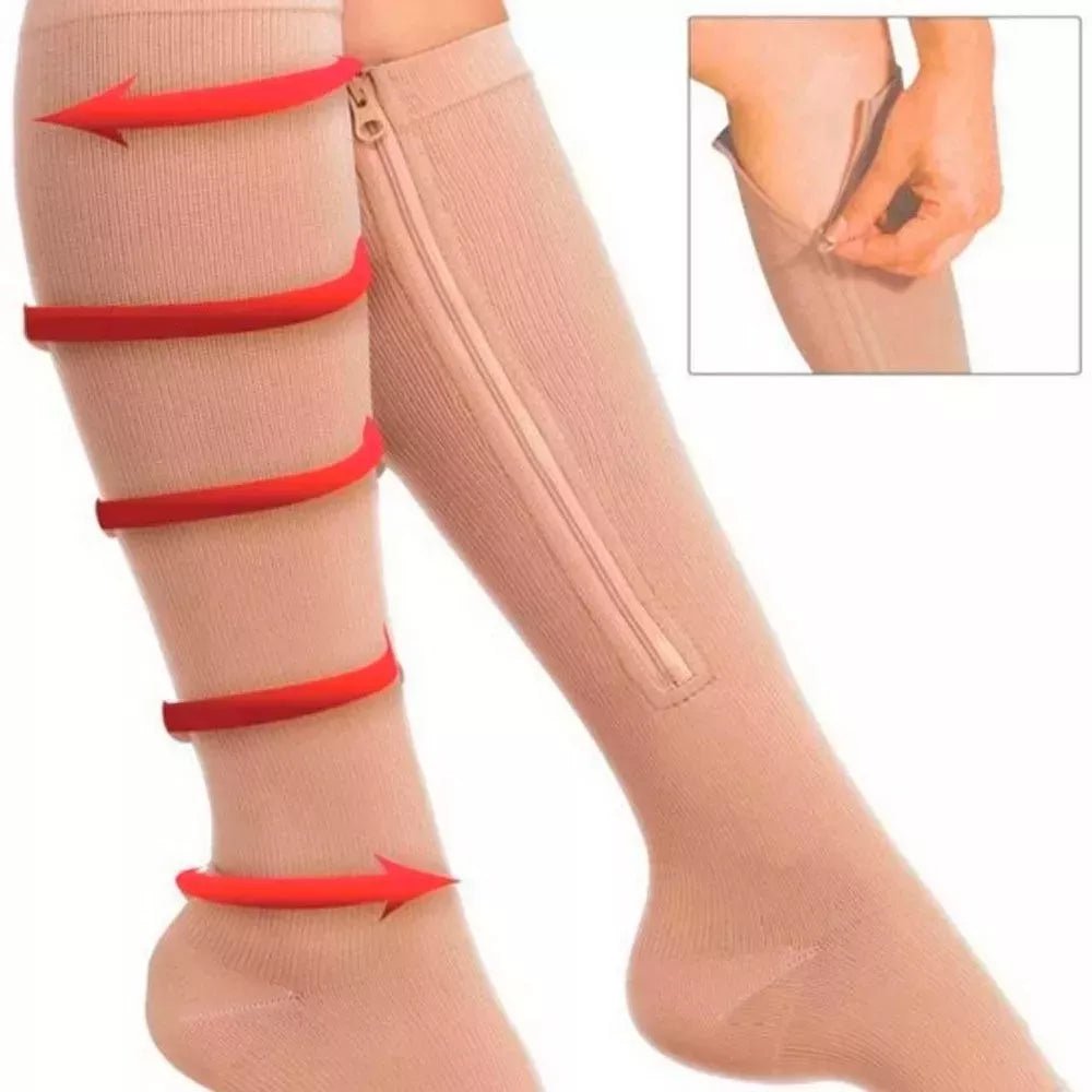 Medias de Compresión Anti - Varices con Cremallera – Mejora tu Circulación y Bienestar - Camva Store