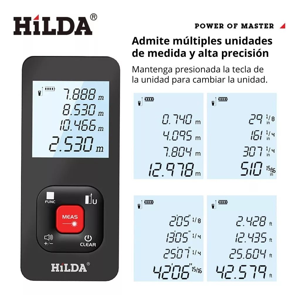 Metro Laser Digital Herramientas Medidor Recargable 50 Metros - Camva Store