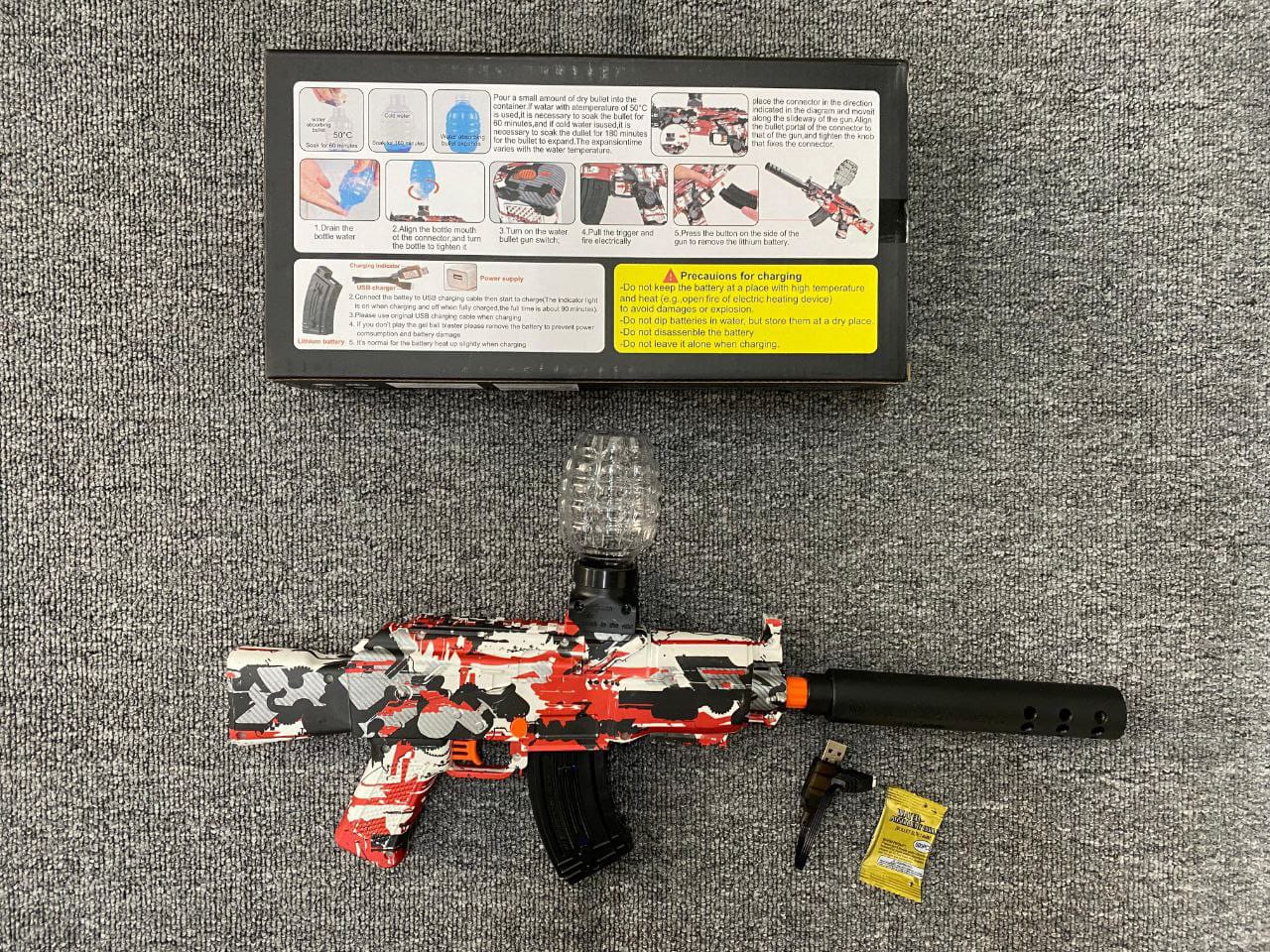 Pistola Bolas Gel Automática Orbis Hidrogel Juguete Ak47 - Camva Store