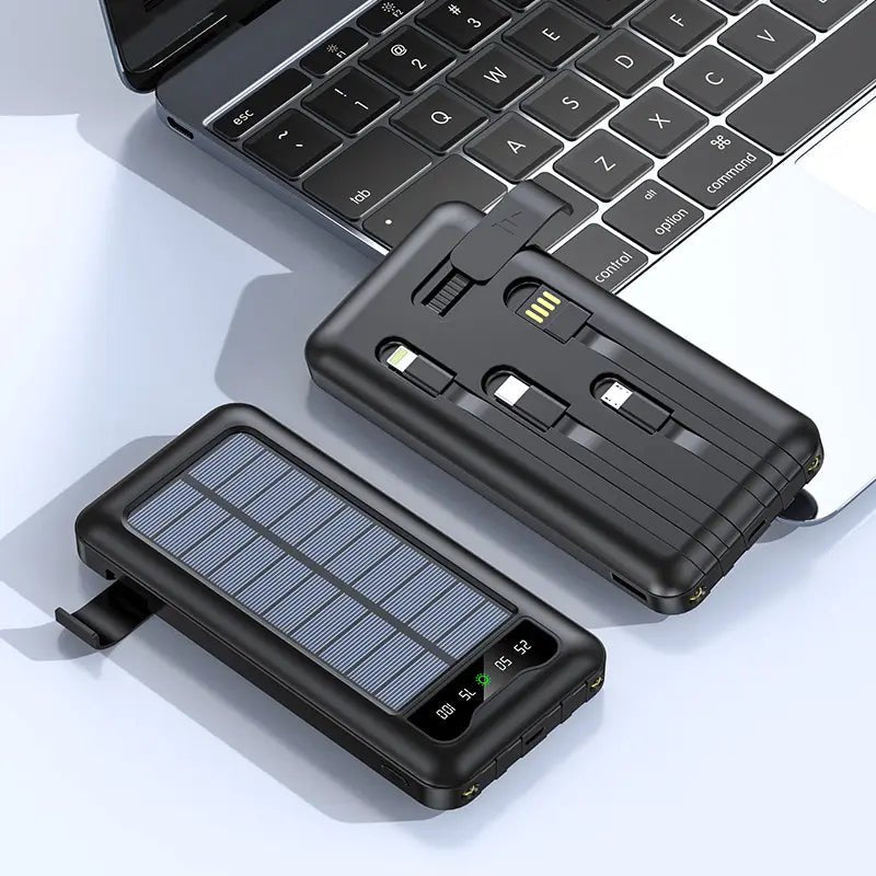 Power Bank Batería Portátil 20.000mah Carga Solar con 4 Conectores - Camva Store