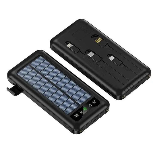 Power Bank Batería Portátil 20.000mah Carga Solar con 4 Conectores - Camva Store