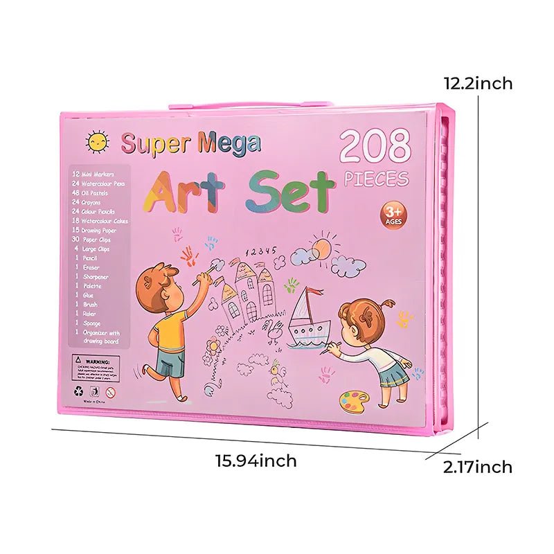 Set Kit Colores Juego Arte/Dibujo Creativo Infantil - 208 Pcs - Camva Store